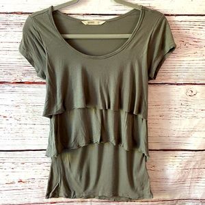 Old Navy Tiered Green Short Sleeve Shirt XS